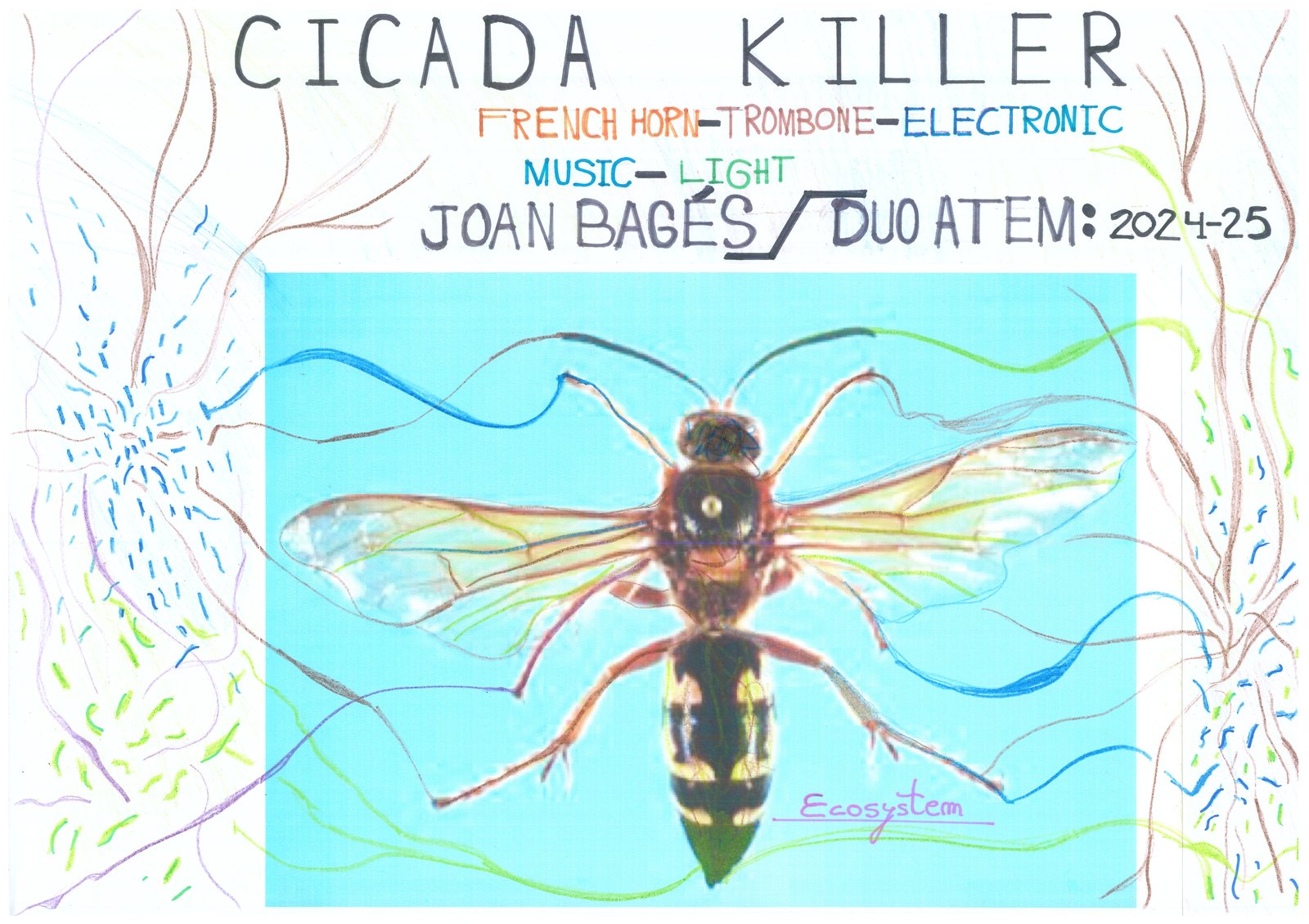 Cicada Killer score cover with wasp drawing